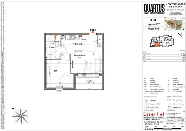 Appartement T2 à louer - 2 pièces - 42,89 m2 - Olonne Sur Mer - 85 - PAYS-DE-LOIRE